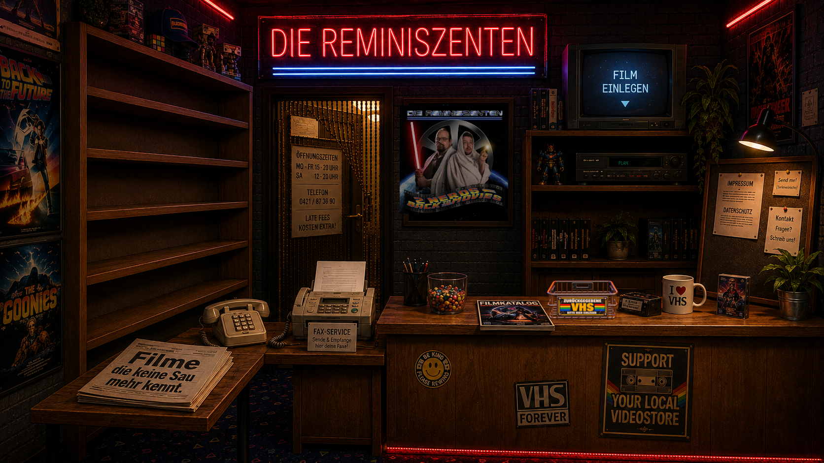 Innenraum der Videothek